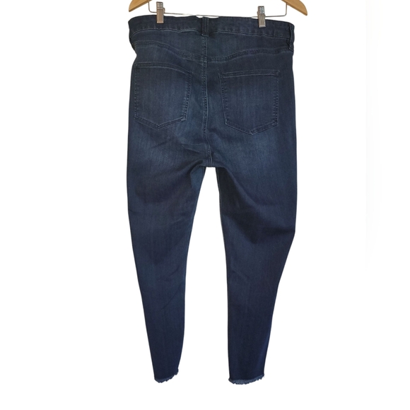 Sz 14 A BEAUTIFUL SOUL Darkwash Blue Denim Skinny Ankle Jeans - Picture 3 of 4